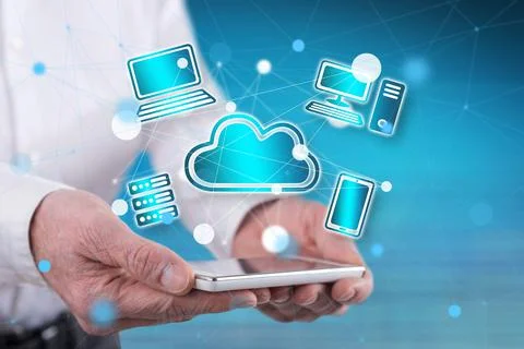 Concept of cloud computing Stock Photos