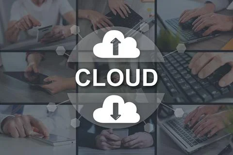 Concept of cloud computing Stock Photos