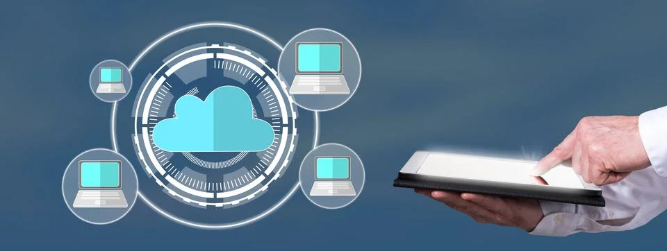 Concept of cloud computing Stock Photos