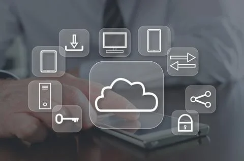 Concept of cloud computing Stock Photos