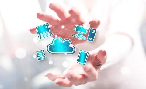 Concept of cloud computing Stock Photos