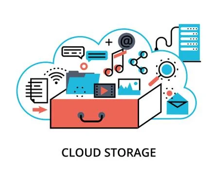Concept of cloud computing storage Stock Illustration