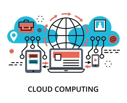 Concept of  cloud computing technologies Stock Illustration