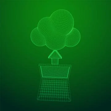 Concept of cloud computing technology with laptop Stock Illustration