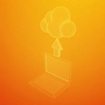 Concept of cloud computing technology with laptop イラスト素材