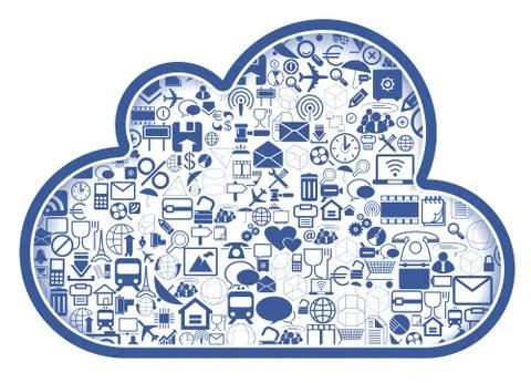 Concept of cloud computing, vector Stock Illustration