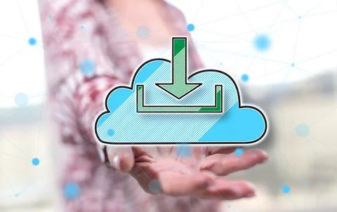 Concept of cloud download Stock Photos
