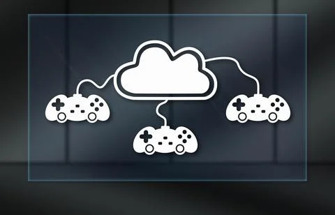 Concept of cloud gaming Stock Illustration
