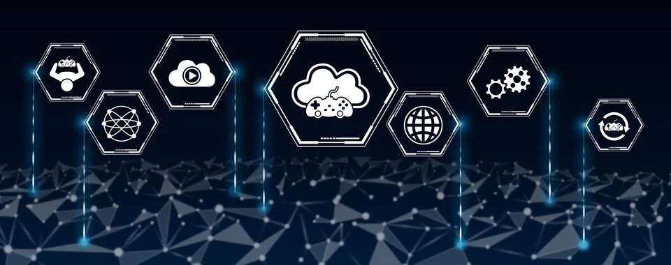 Concept of cloud gaming Stock Illustration