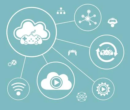 Concept of cloud gaming Stock Illustration