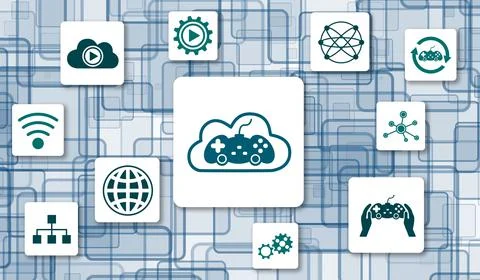 Concept of cloud gaming Stock Illustration