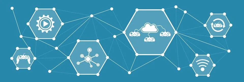 Concept of cloud gaming Stock Illustration