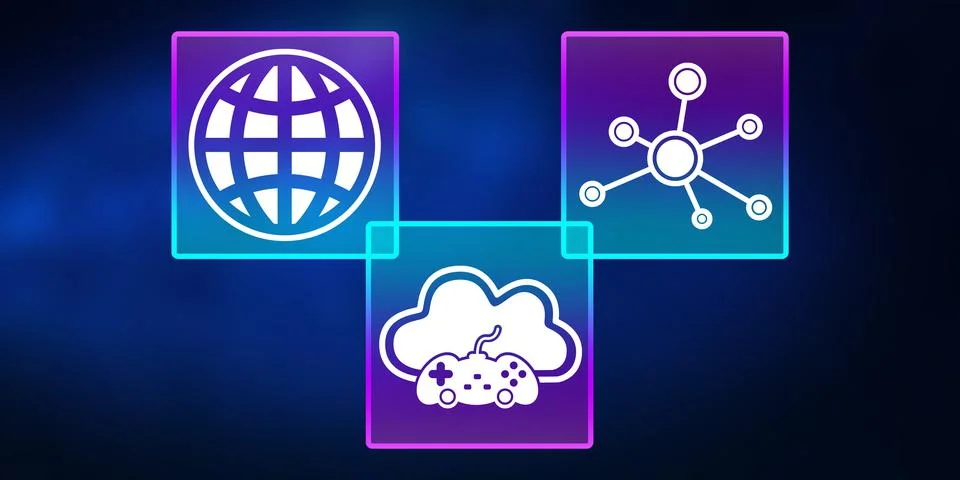 Concept of cloud gaming Stock Illustration