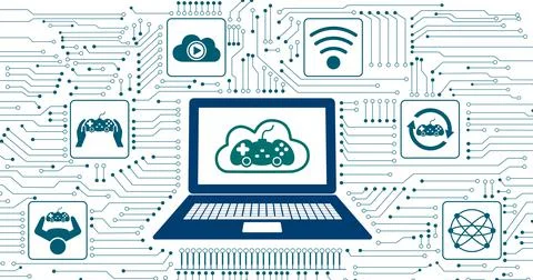 Concept of cloud gaming Stock Illustration