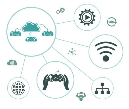 Concept of cloud gaming Stock Illustration