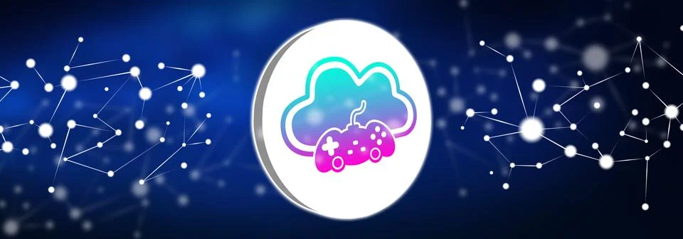 Concept of cloud gaming Stock Illustration
