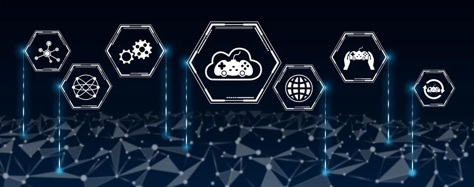 Concept of cloud gaming Stock Illustration