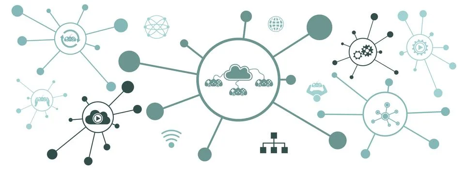 Concept of cloud gaming Stock Illustration