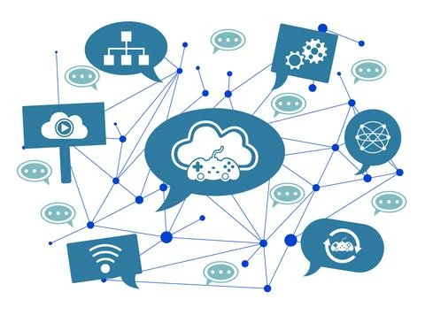 Concept of cloud gaming Stock Illustration