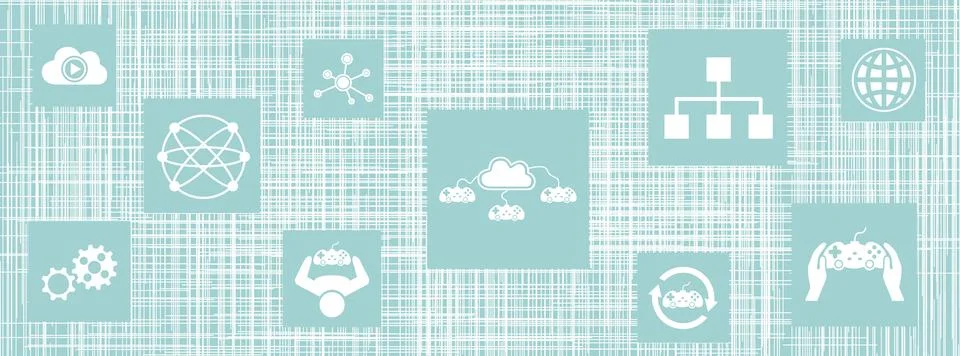 Concept of cloud gaming 库存插图