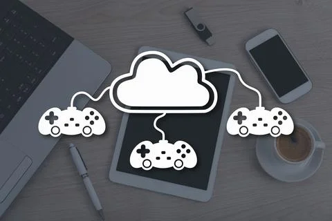 Concept of cloud gaming Stock-Fotos