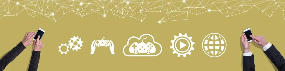 Concept of cloud gaming Stock Photos