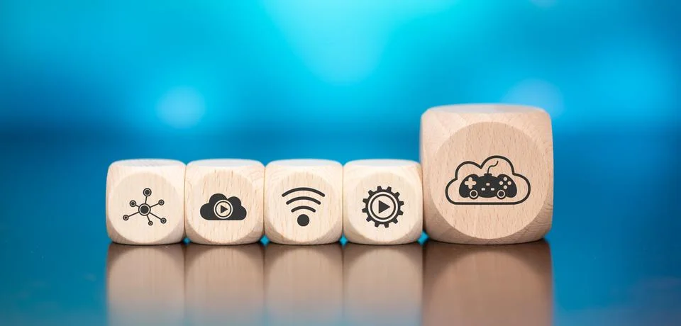 Concept of cloud gaming Stock Photos