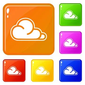 Concept cloud icons set vector color 스톡 일러스트