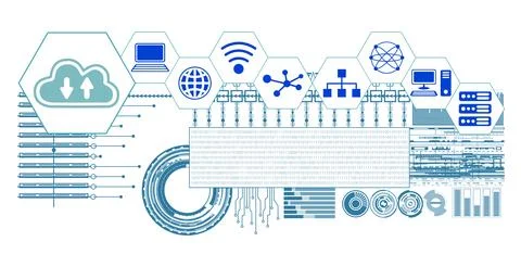 Concept of cloud networking Stock Illustration