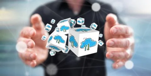 Concept of cloud networking Stock Photos