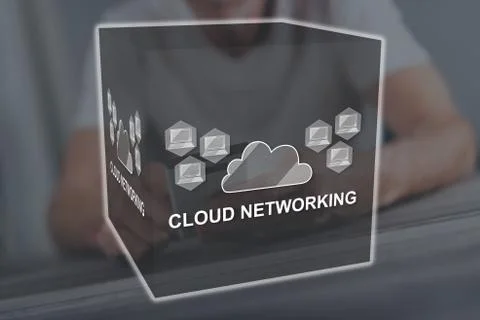 Concept of cloud networking Stockfoto's