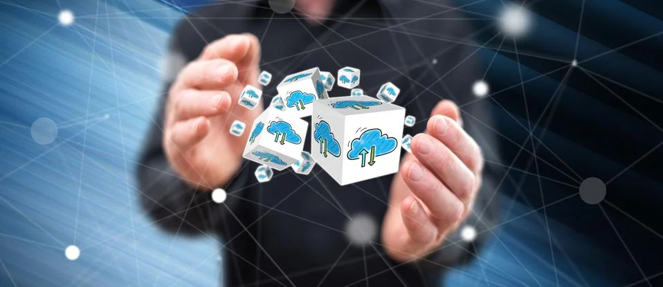 Concept of cloud networking Stock Photos