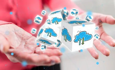 Concept of cloud networking Stock Photos