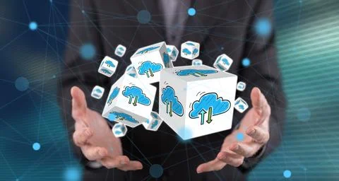 Concept of cloud networking Stock Photos