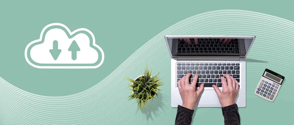 Concept of cloud networking Stock Photos