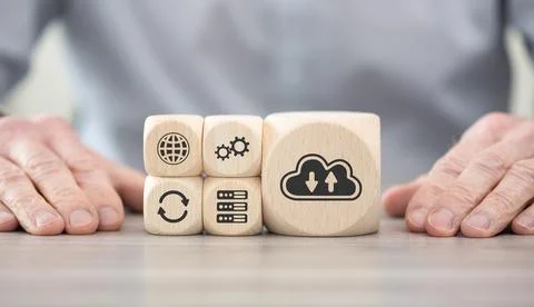 Concept of cloud networking Stock Photos