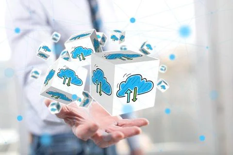 Concept of cloud networking 写真素材
