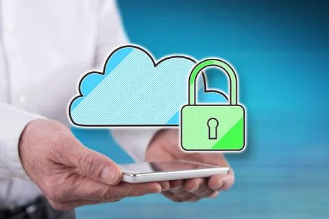 Concept of cloud security 库存照片