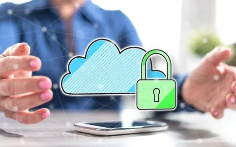Concept of cloud security 스톡 사진