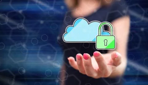 Concept of cloud security Stock Photos