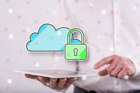 Concept of cloud security 스톡 사진