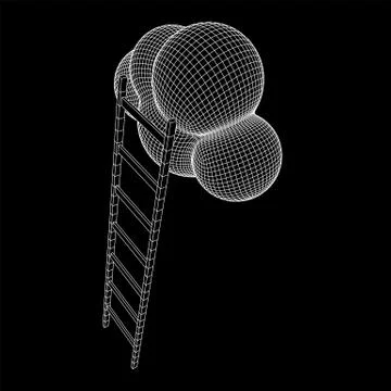 Concept of cloud with step ladder Stock Illustration