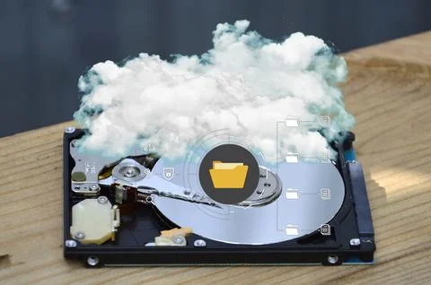 The concept of cloud storage, online storage Stock Photos