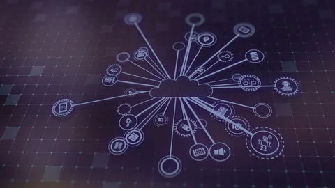 Concept of cloud technologies and server data processing Stock Footage 233346740