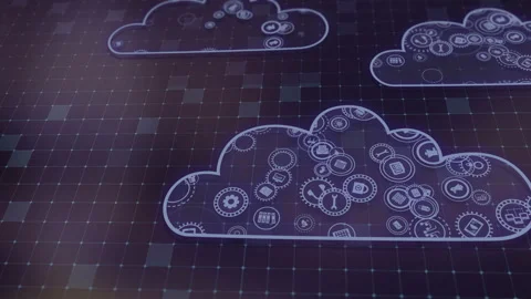 Concept of cloud technologies and server data processing Stock Footage 233528394
