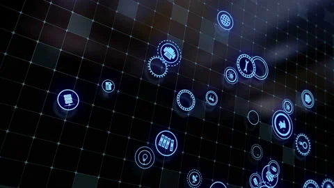 Concept of cloud technologies and server data processing Stock Footage 233972725