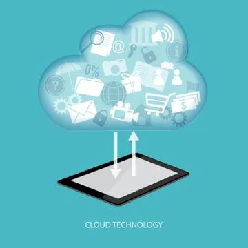 Concept of cloud technology 스톡 일러스트