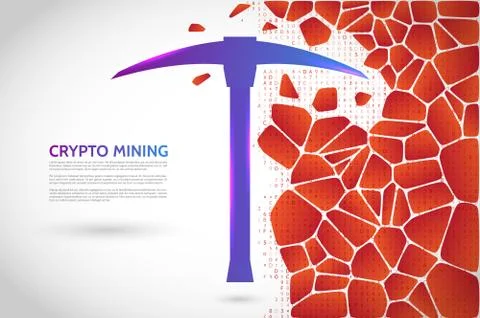 The concept of coding and mining of cryptocurrency Stock Illustration