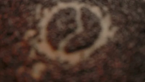 Concept for coffee symbol. Coffee bean icon scheme drawn with roasted coffee Stock Footage 136815185