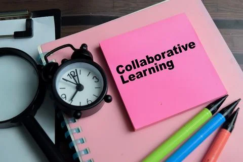 Concept of collaborative learning write on sticky notes Stock Photos